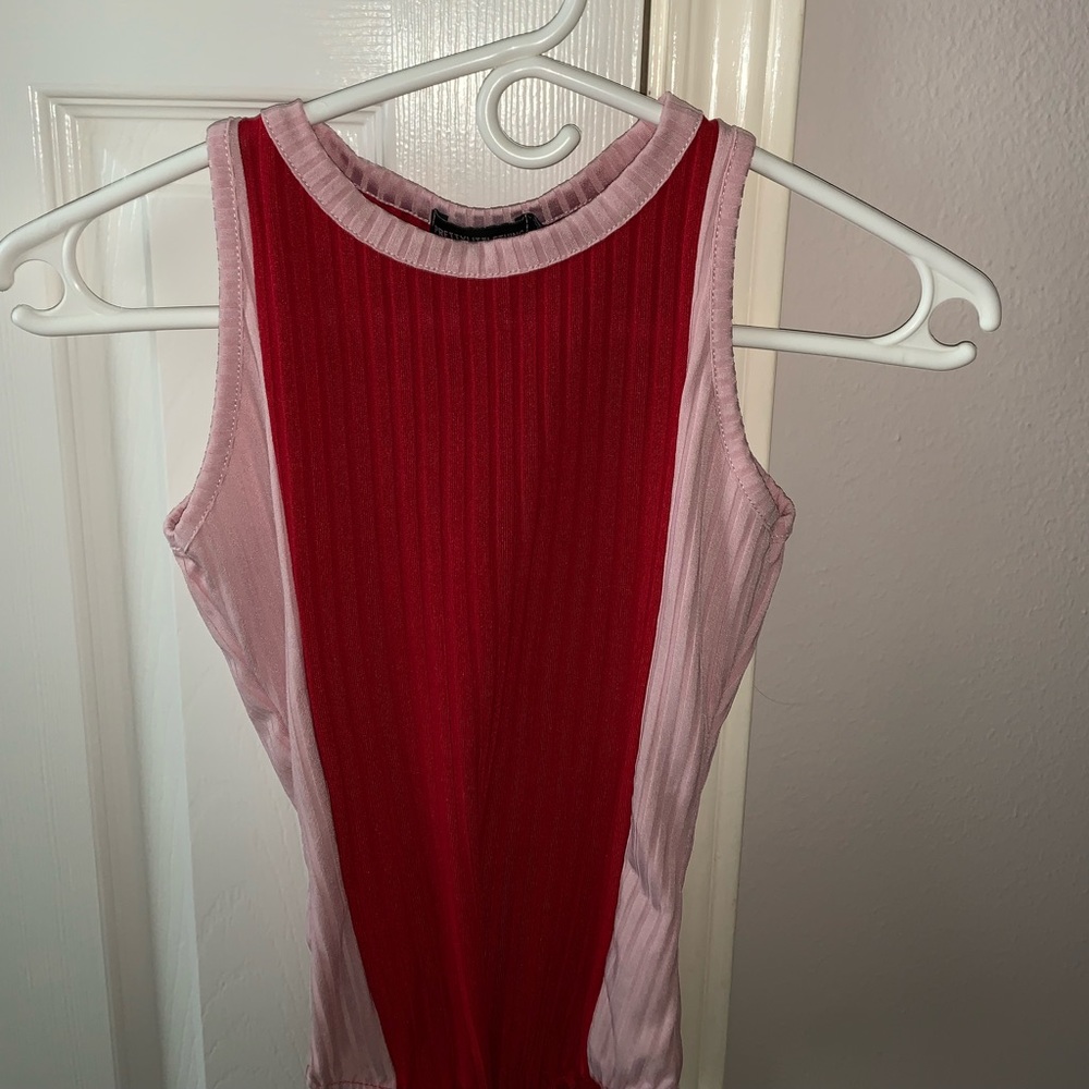 Pink and red bodysuit